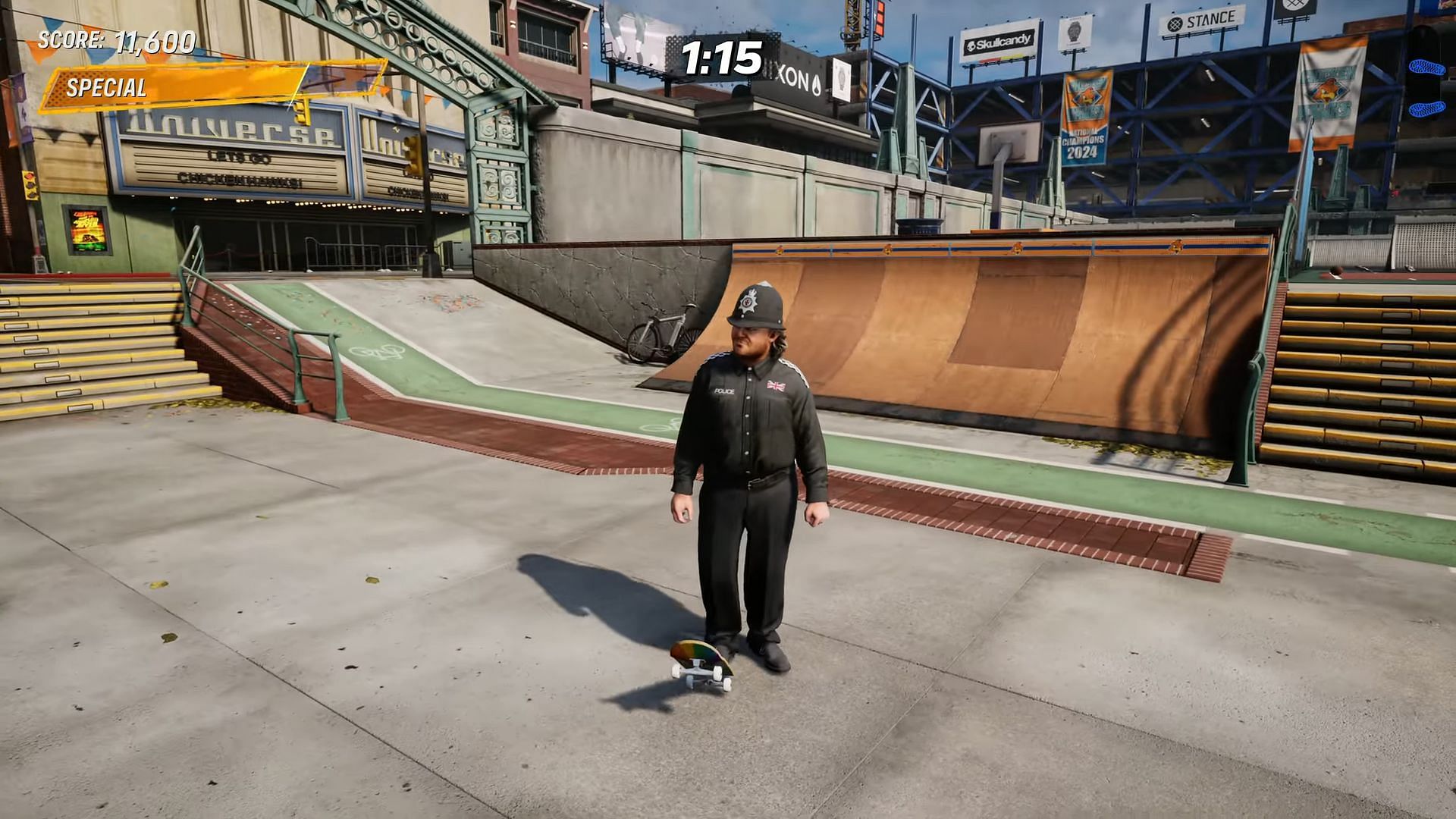Constable Richard in Tony Hawk's Pro Skater 3+4 (Image via Activision || YouTube/@Maka91Productions)